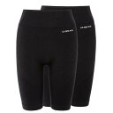 La Gear 【 Seamless Short 2 Pack Women Black 】 スポーツ アウトドア ヨガ ピラティス ウェア パンツ レディース ...