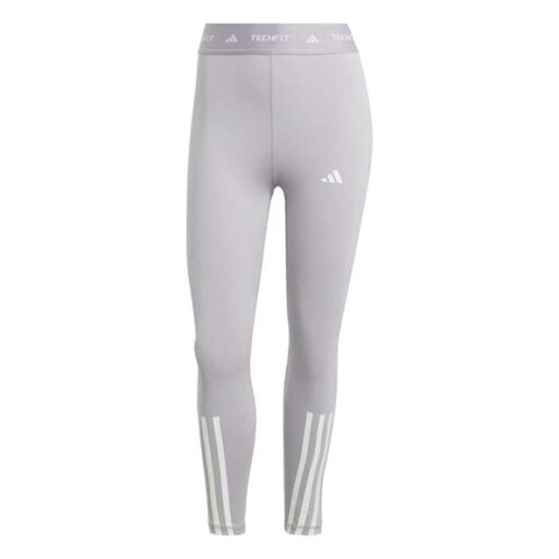 アディダス Adidas 【 Techfit 3-Stripes 7/8 Leggings Women Grey/White 】 レギンス・タイツ スポーツ アウトドア フィットネス トレーニング ウェア レディースウェア パンツ レディース 灰色 グレー 白色