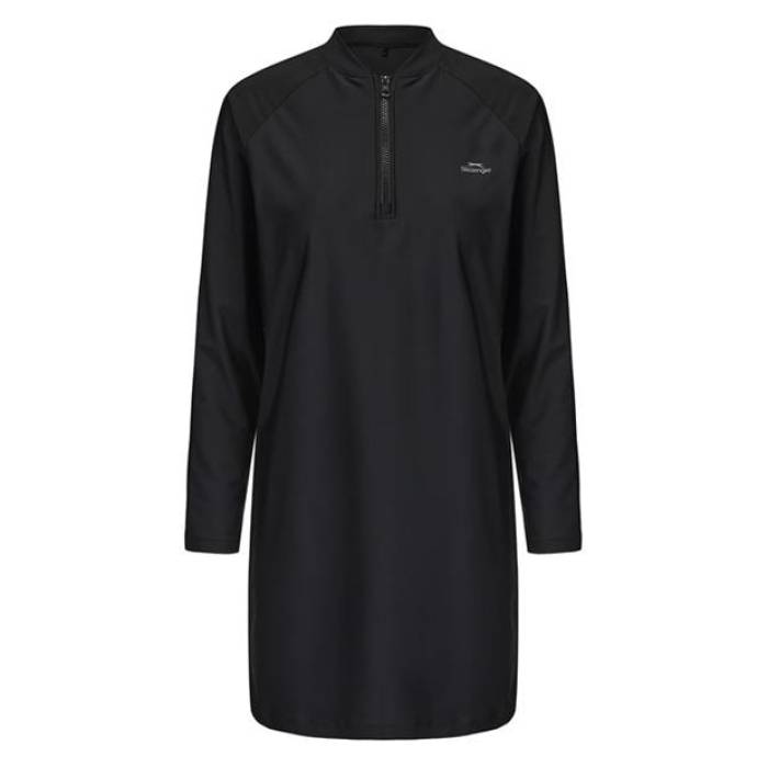 Slazenger 【 Burkini Top Women Women Black 】 スポーツ アウトドア 水泳 競技水着 レディース競技水着 レディース 黒色 ブラック
