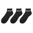 Everlast 【 Quarter Sock 3 Pack Ladies Women Black 】 インナー 下着 ナイトウェア レディース 靴下 レッグウェア 靴下 レディース 黒色 ブラック