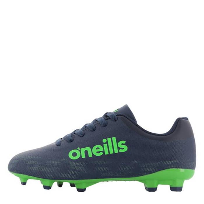 Oneills  Zenith V Firm Ground Football Boots Junior Kids Navy/Lime  ...