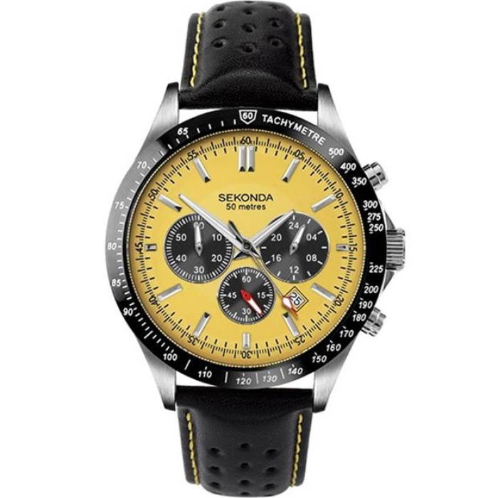 セコンダ Sekonda 【 Velocity 45Mm Silver Watch Round Case Yellow Dial Unisex Slvr 】 Silver 銀色・シルバー Watch ウォッチ・時計 ケース yellow 黄色・イエロー 腕時計 男女兼用腕時計 ユニセックス