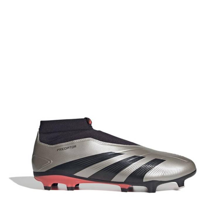 アディダス Adidas 【 Predator 24 League Laceless Firm Ground Football Boots Men Silver/Black 】 プレデター フットボール ブーツ スポーツ アウトドア サッカー フットサル サッカー シューズ スパイク メンズ