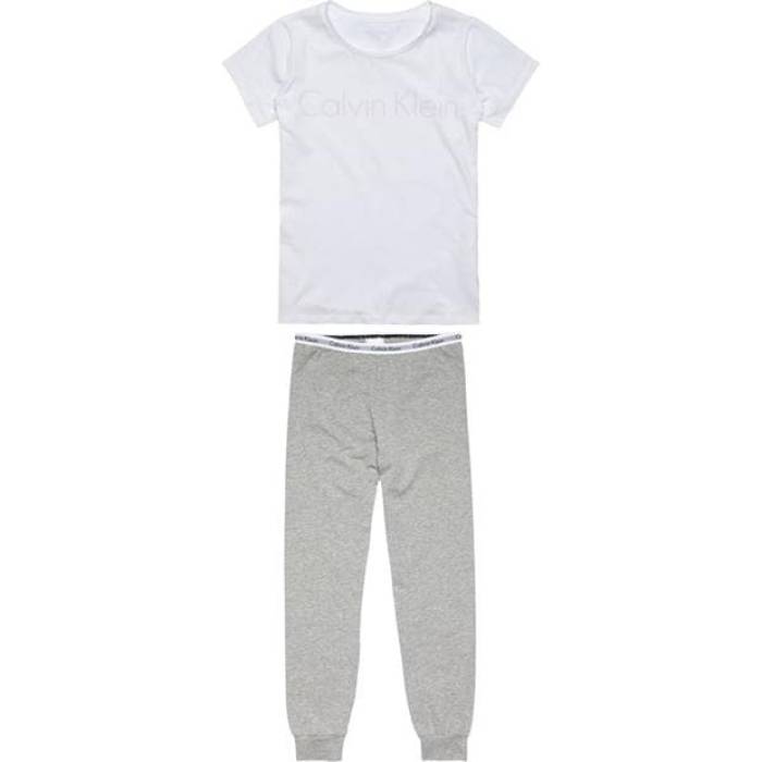 Х󥯥饤 Calvin Klein  Short Sleeve Knit Pj Set Kids White/Grey Htr ...