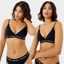 ジャック ウィルス Jack Wills 【 Biddstone Multipack Bralette 2 Pack Women Black 】 インナー 下着 ナイトウェア レディース インナー 下着 ランジェリー ブラジャー レディース 黒色 ブラック