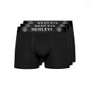 Henleys 【 3 Pack Boxers Men Black 】 インナー 下着 ナイトウェア メンズ インナー 下着 ボクサーパンツ メンズ 黒色 ブラック