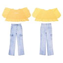 Studio 【 Older Girl Frill T-Shirt And Cargo Jean Kids 】 Tシャツ カーゴ キッズ ベビー マタニティ キ...