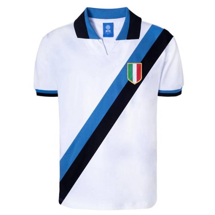 Score Draw 【 Inter Milan 1964 Retro Away Shirt Adults Men White/Blue 】 インテル レトロ ...