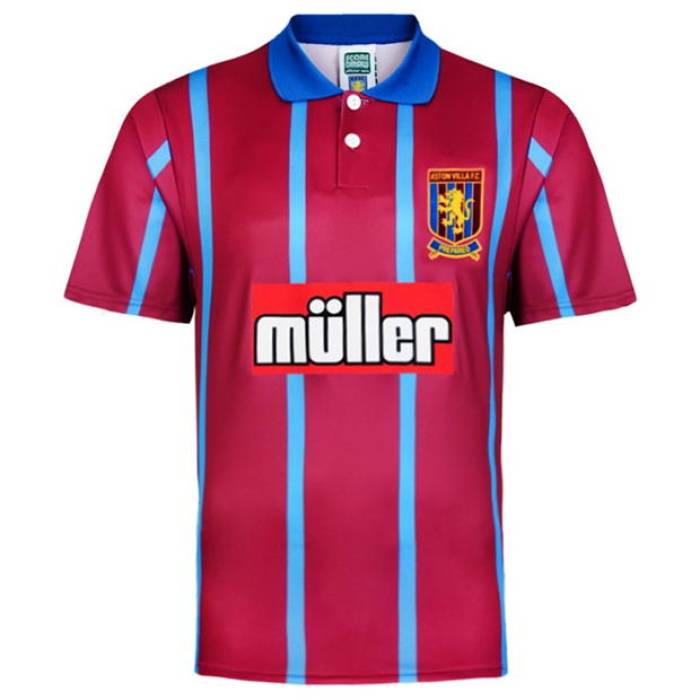 Score Draw 【 Aston Villa Retro Home Shirt '94 Adults Men Claret 】 レトロ スポーツ アウトドア...