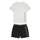 Lyle And Scott 【 Abel T-Shirt & Shorts Set Juniors Kids Wht/Blk 】 Tシャツ ショーツ キッズ ベビー マタニティ キッズファッション ナイトウェア ルームウェア パジャマ ジュニア キッズ