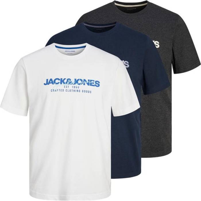 Jack And Jones  Boys 3-Pack T-Shirt Kids Navy/Blk/Wht  3 T å ...