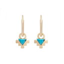 All We Are 【 Itza Huggie Earrings Women Gold/Turquoise 】 イヤリング ジュエリー アクセサリー レディー...
