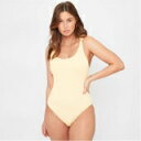 Be You 【 Textured Tie Shoulder Swimsuit Women Lemon 】 ネクタイ 水着 レディースファッション 水着 レディ...