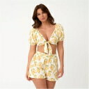 Be You 【 Beach Crop Top Co-Ord Ladies Women Lemon Print 】 Crop クロップ レディースファッション ...