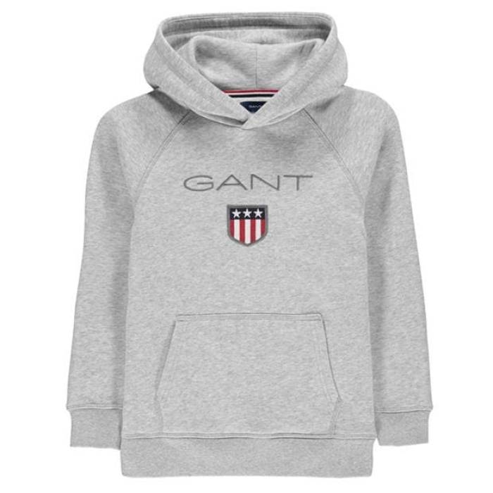 ガント Gant 【 Shield Logo Hoodie Kids Grey 094 】 ロゴ フーディー パーカー ジュニア キッズ 灰色 グレー