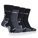 Jeep 【 4 Pack Performance Boot Socks Mens Men Black Print 】 パフォーマンス ブーツ ソックス・靴下 ...