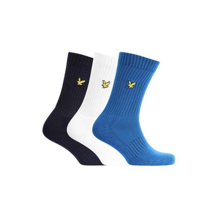 Lyle And Scott  3 Pack Plain Socks Mens Men Blue/White  å  ...