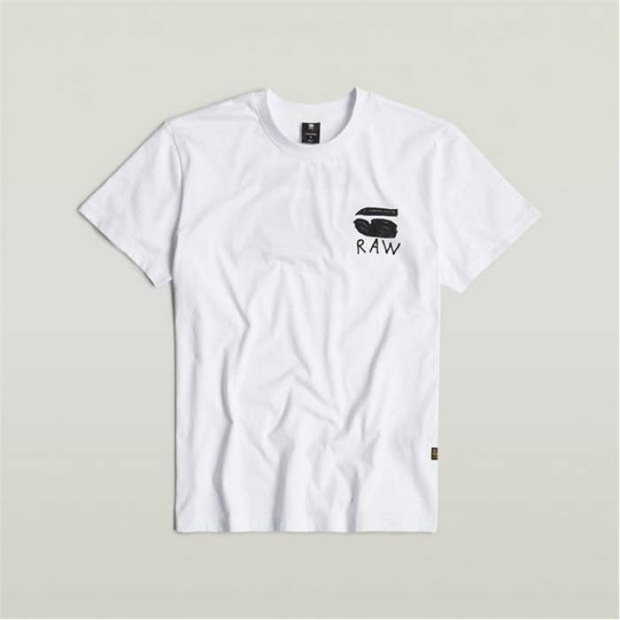G Star  Burger Back Print T-Shirt Men White  T 󥺥եå ȥåץ T...