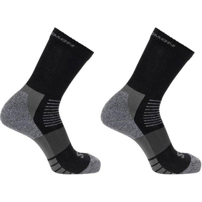  Salomon  Merino Crew 2-Pack Unisex Black/Grey  롼 2 ݡ ȥɥ ȥɥ ...