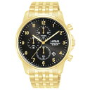 Lorus 【 Chronograph Analogue Watch Mens Unisex Black/Gold 】 Watch ウォッチ・時計 メンズ 腕時...