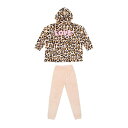 Miso 【 Girls Leopard Hoodie And Pant Set Kids Brown 】 ヒョウ柄 レオパード フーディー パーカー パンツ ...
