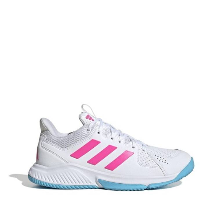 アディダス Adidas 【 Court Flight Indoor Shoes Womens Women White/Pink 】 コート Flight フラ...