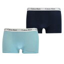 カルバンクライン Calvin Klein 【 2 Pack Boxer Shorts Kids Navy/Aqua 】 ショーツ キッズ ベビー マタニティ ...