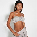 I Saw It First 【 Pinstripe Ruched Cami Bralet Women 】 インナー 下着 ナイトウェア レディース インナー ...
