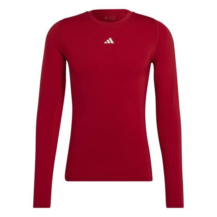 アディダス Adidas 【 Techfit Aeroready Long Sleeve Long-Sleeve Top Sn99 Men Power Red ...