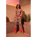 Be You 【 Scarf Print Cami And Trouser Co-Ord Set Women Orange 】 スカーフ レディースファッション...