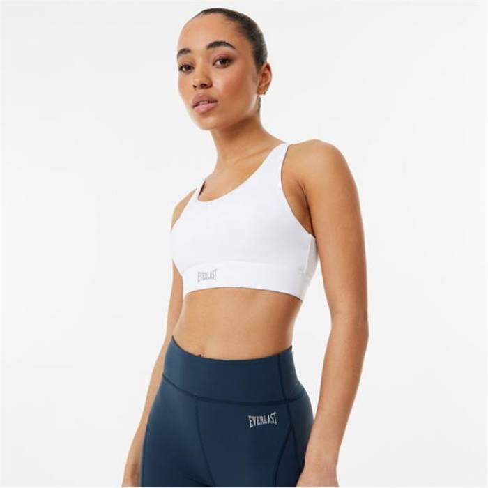 Everlast  Medium Support Sports Bra Womens Women White  ǥ ݡ ...