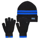 Lonsdale 【 Junior Winter Hat And Gloves Set Unisex Black/Blue 】 ウィンター 手袋 キッズ ベビー マタニティ ベビーファッション ファッション雑貨 小物 その他 ユニセックス 黒色 ブラック 青色 ブルー