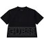 ゲス Guess 【 Short Sleeve Crop T-Shirt Juniors Kids Black A996 Jblk 】 Sleeve スリーブ Crop ク..