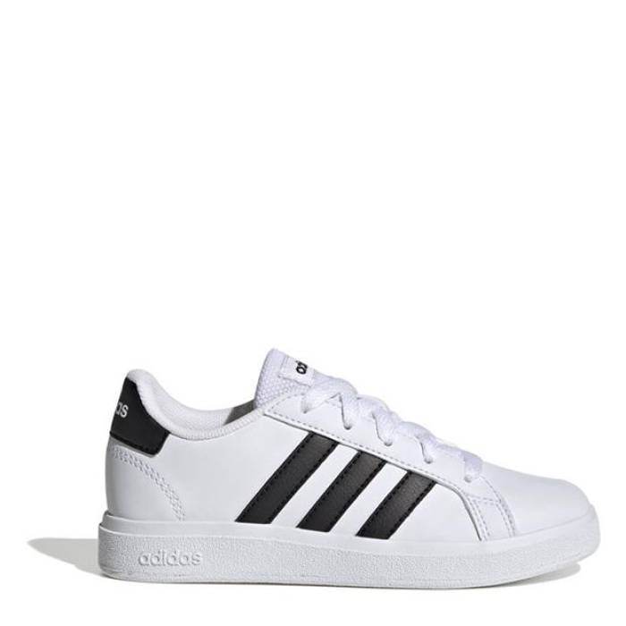 アディダス Adidas 【 Grand Court Junior Boys Trainers Kids White/Black 】 グランド コート シューズ...