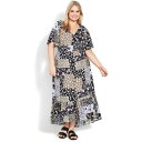 Evans 【 Patchwork Floral Print Angel Sleeve Maxi Dress Women 】 Sleeve スリーブ ドレス レディースファッション ドレス レディース(4)