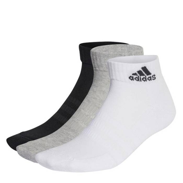 ǥ Adidas  Cushioned Sportswear Ankle Socks 3 Pairs Kids Meggreyht...