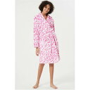 Linea 【 Leopard Fleece Dressing Gown Women White/Pink 】 ヒョウ柄 レオパード フリース インナー 下着 ...