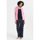 Linea 【 3 Piece Star Hooded Lounge Set Women Navy/Pink 】 フード付 インナー 下着 ナイトウェア レディ...