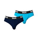 Lonsdale 【 2Pk Brief Mens Men Blue Multi 】 メンズ インナー 下着 ナイトウェア メンズ インナー 下着 ブリーフ メンズ 青色 ブルー