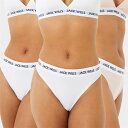 ジャック ウィルス Jack Wills 【 Deptford Multipack Thong 3 Pack Women Pink/White 】 インナー 下...