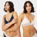 ジャック ウィルス Jack Wills 【 Biddstone Multipack Bralette 2 Pack Women Pink/Navy 】 インナー 下着 ナイトウェア レディース インナー 下着 ランジェリー ブラジャー レディース pink ピンク 紺色 ネイビ