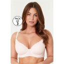 Be You 【 Pack Lace Trim Cotton T-Shirt Bra Women Black/White/Nud 】 Tシャツ インナー 下着 ナイトウェア レディース インナー 下着 ランジェリー ブラジャー レディース 黒色 ブラック 白色 ホワイト