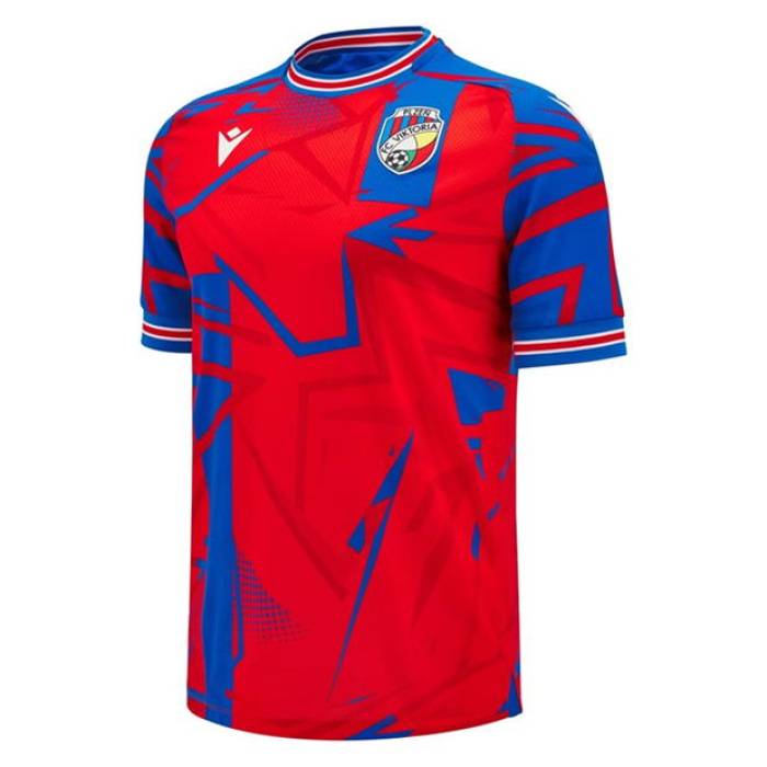 Macron 【 Viktoria Plzen Home Shirt 2024 2025 Adults Men Red/Blue 】 スポーツ アウトドア サッ...