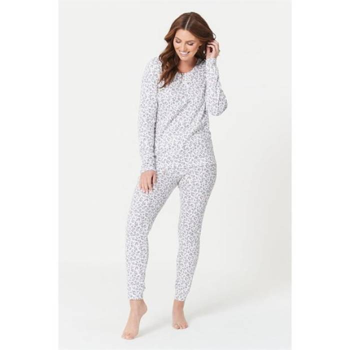 Be You  Leopard Waffle Pyjama Women Grey/Pink  ҥ祦 쥪ѡ åե ѥ ...