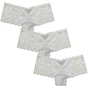 Be You 【 Pack Lace Frenchie Briefs Women White 】 インナー 下着 ナイトウェア レディース インナー 下着 ラン...