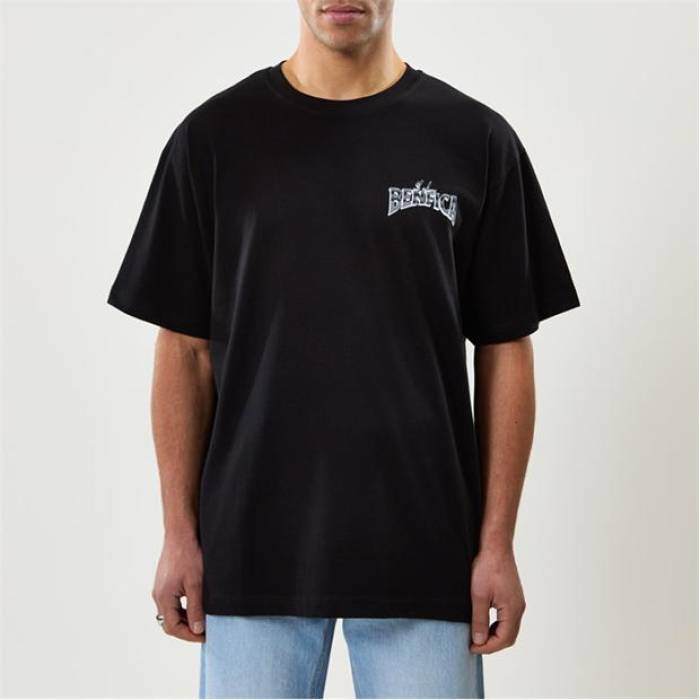 Legacies 【 Benfica Flight T-Shirt Men Black 】 Flight フライト Tシャツ メンズファッション トップス Tシャツ カットソー メンズ 黒色 ブラック(4)