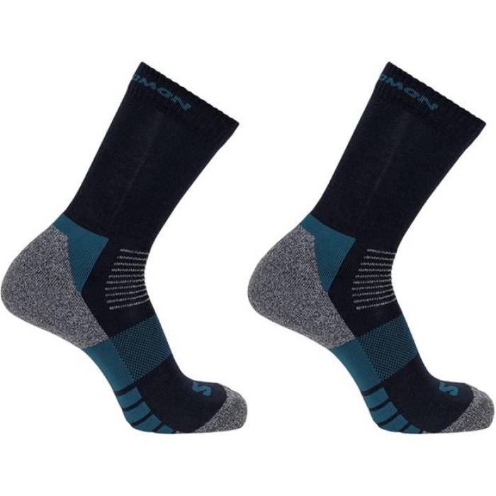  Salomon  Merino Crew 2-Pack Unisex Black/Blue  롼 2 ݡ ȥɥ ȥɥ ...