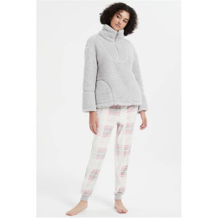 Linea  Check Quarter Zip Lounge Set Women Grey  ʡ  ʥȥ ǥ...