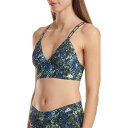 アディダス Adidas 【 Active Micro Flex Long Line Bralette Womens Women Blue&Print 】 Micro ミクロ レディース インナー 下着 ナイトウェア レディース インナー 下着 ランジェリー ブラジャー レディース