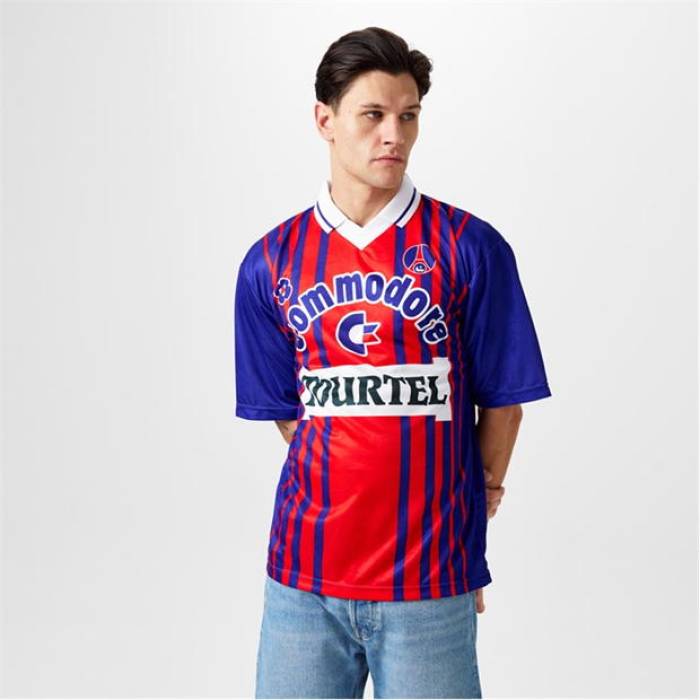 Score Draw 【 Psg Retro Home Shirt 93 Adults Men Blue/Red 】 レトロ スポーツ アウトドア サッカー フ...